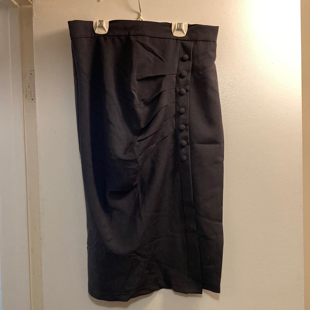 Klaxons black retro retro pencil skirt in XL.